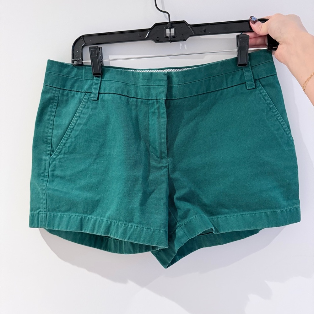 J.Crew Green Women's Chino Shorts (size 4)